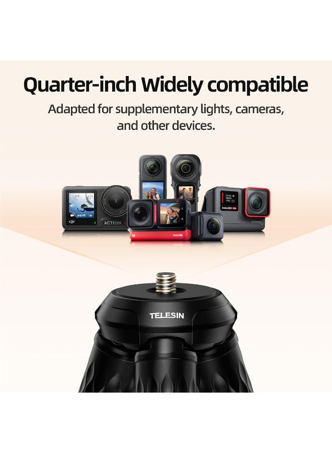 TELESIN° Magnetic Flexible Phone Tripod, Mini Tripod Stand for Magsafe Phones, Bendable Stroller Treadmill Tube Bike Motorcycle Phone Holder Selfie Stick for Video Recording for iPhone Android Phones - Image 3